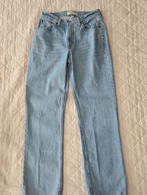 Abercrombie & Fitch Light Wash Wide Leg Jeans "The Baggy" Curve Love
